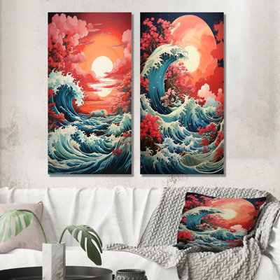 «Dramatic Ocean Waves», 2 pièces sur toile