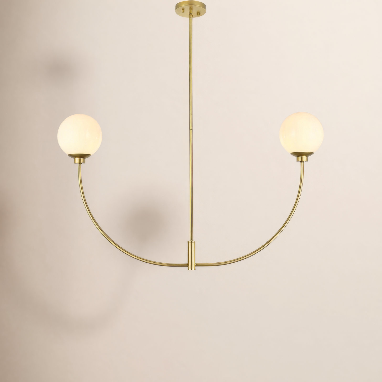 Kyle 2 - Light Metal Chandelier, Brass, 24" H x 42" W x 7" D