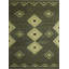 Tapis vert / ivoire en laine noué à la main de conception unique 8 pi 3 po x 11 pi 1 po Alverson