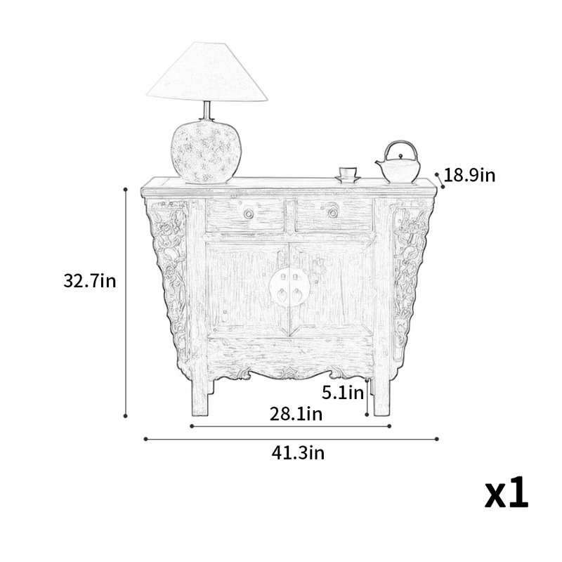 Armoire d'appoint sophistiquée de style chinois