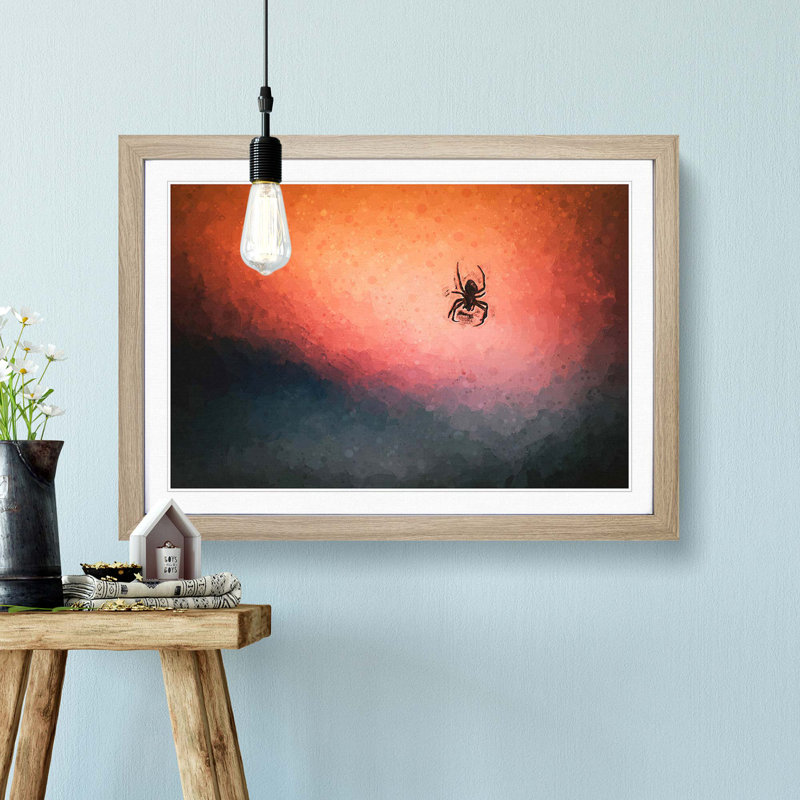 Spiders Web in Abstract - Framed Print, Oak Framed, 48cm H x 65cm W x 2cm D