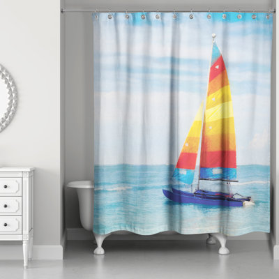 Colourful Sailboat Shower Curtain