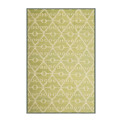 Tapis de zone beige/vert contemporain