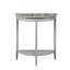 Élégante table demi-lune en chêne naturel et gris - console de rangement pour un usage quotidien