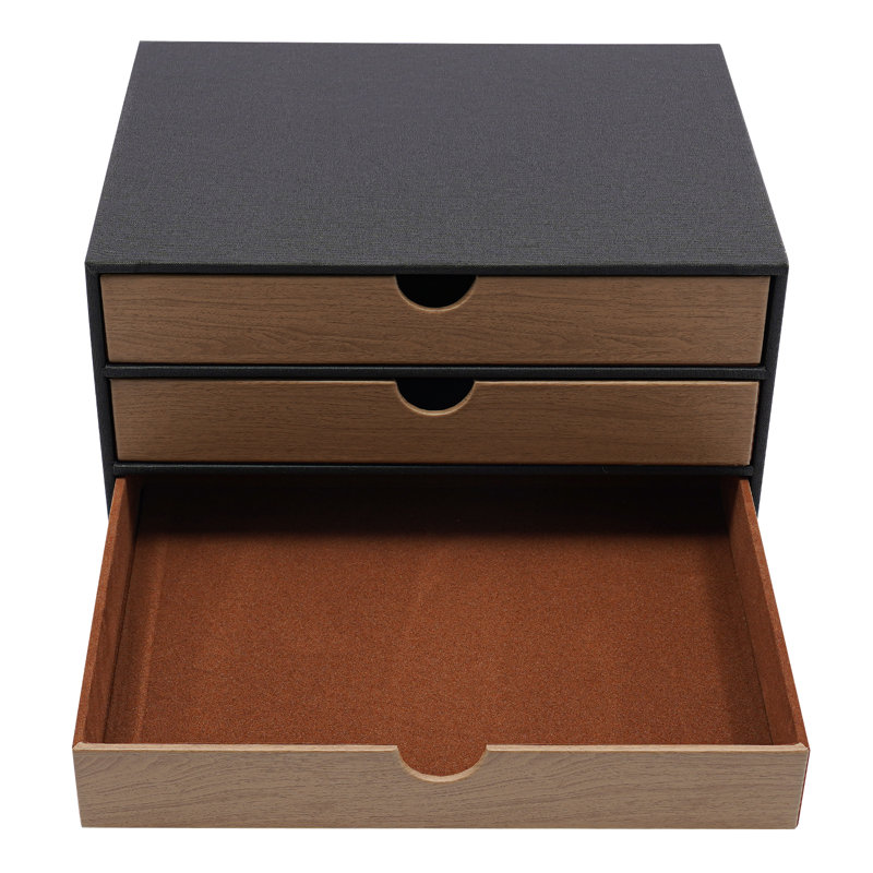 Organisateur de bureau avec tiroirs, Noir