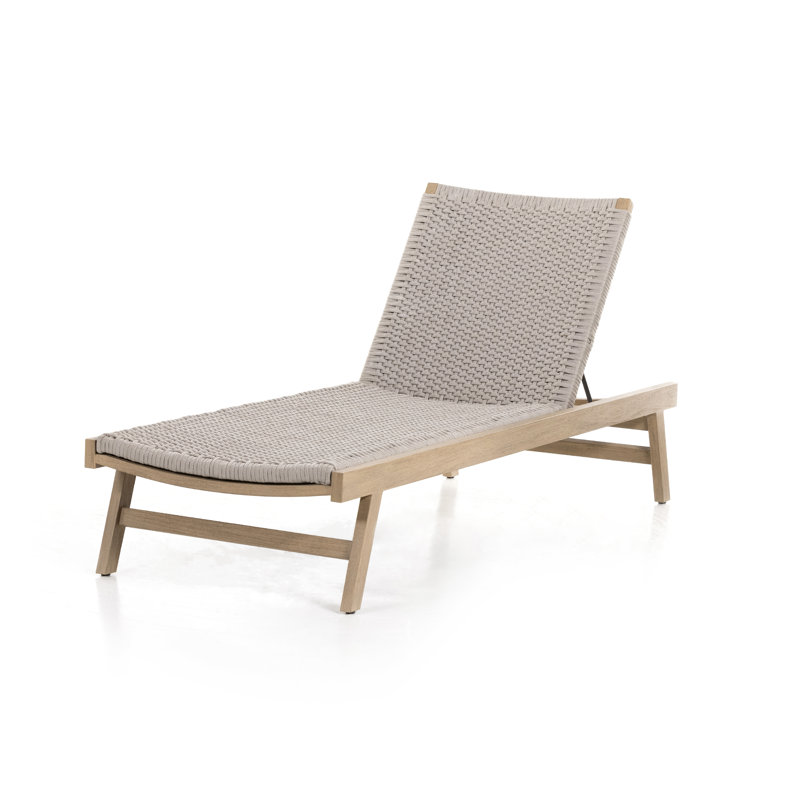 Neecy Outdoor Teak Chaise Lounge