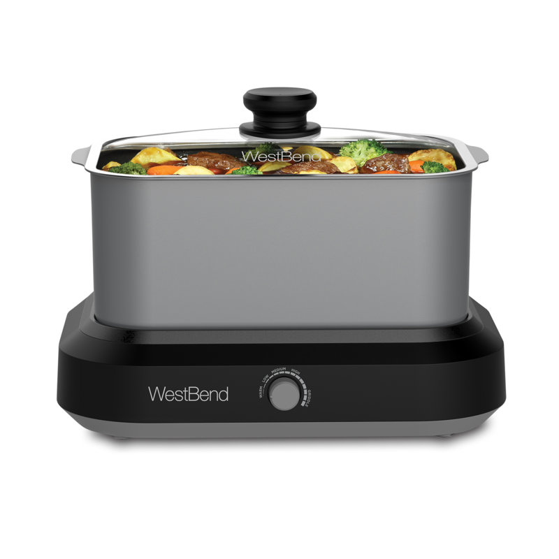 West Bend Versatility Slow Cooker, 5 Qt. Capacity, Silver