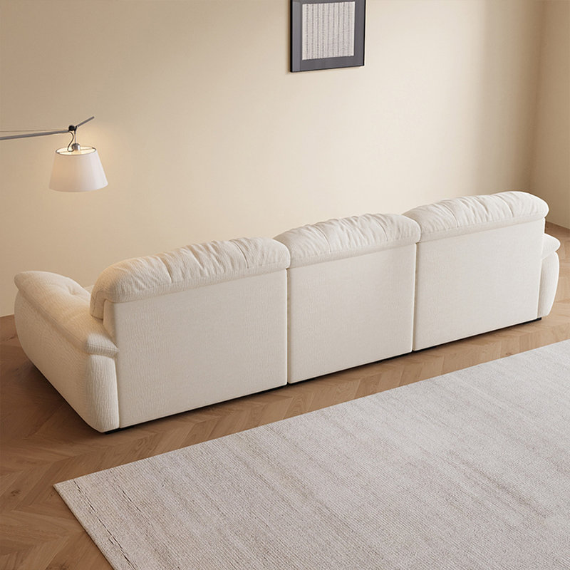 Canapé modulaire en chenille blanc crème, 4, H 36,61 po x l 110,24 po x P 41,34 po