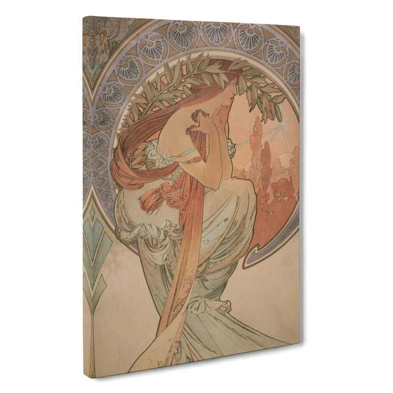 The Arts Poetry Vol.1 by Alphonse Mucha - Wrapped Canvas, 35cm H x 35cm W x 3cm D