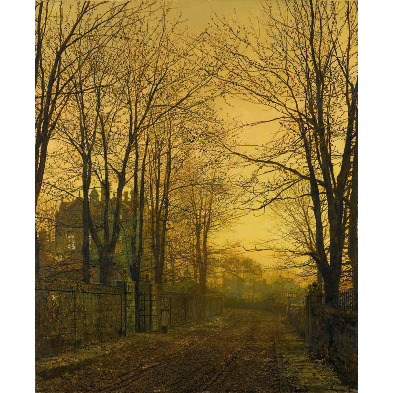 «August After Glow» par John Atkinson Grimshaw - Art mural sur toile tendue avec châssis, H 48 po x l 33 po