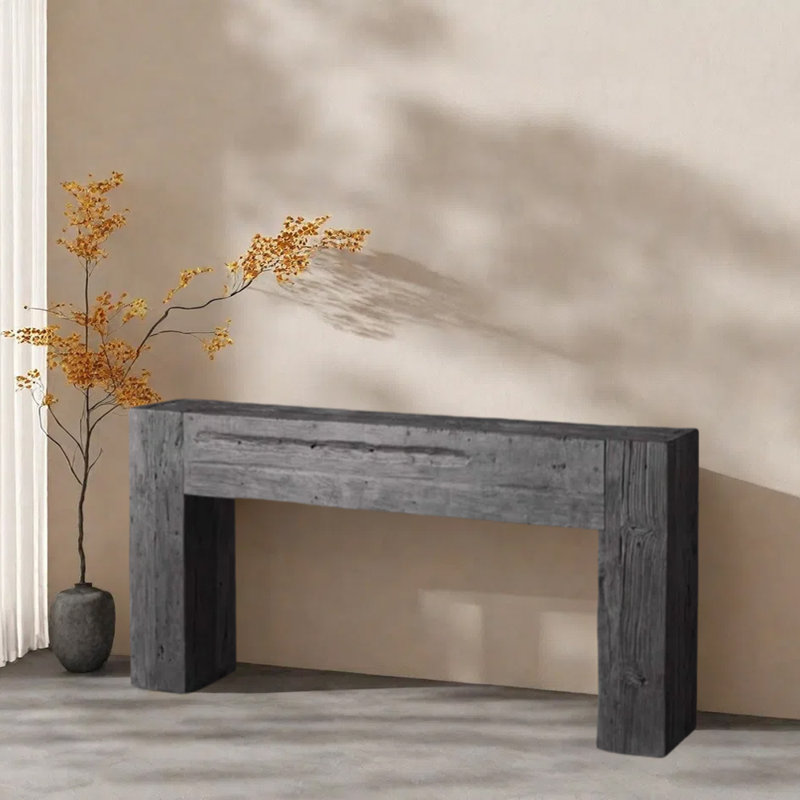 Console Wabi-Sabi, H 31,5 po x l 47,2 po x P 11,8 po, Noir