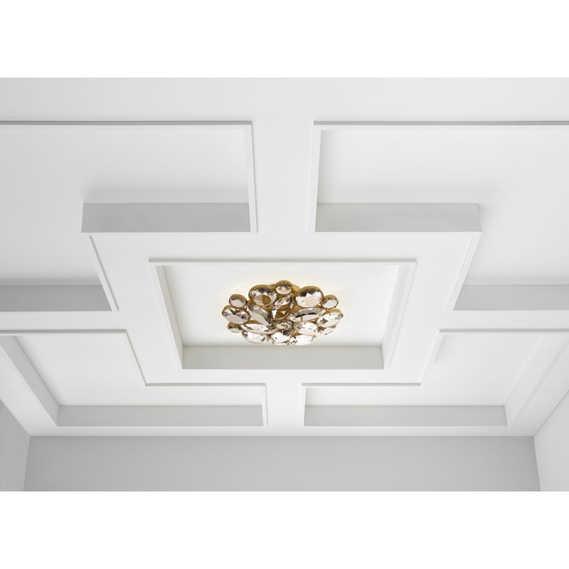 kate spade new york Lloyd Medium Round Flush Mount, Soft Brass