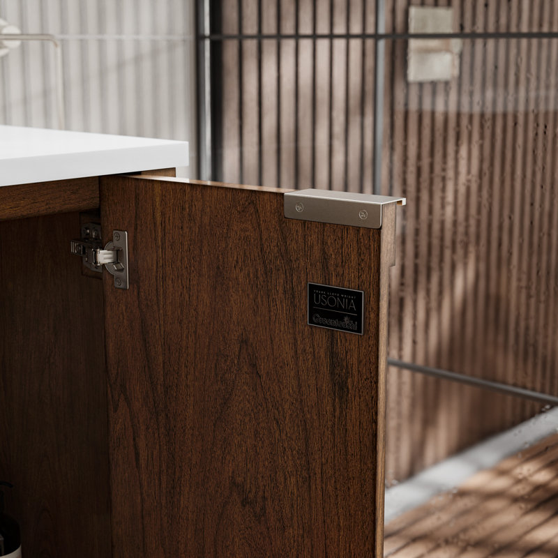 Through Lines 60" Double Bathroom Vanity, Brown