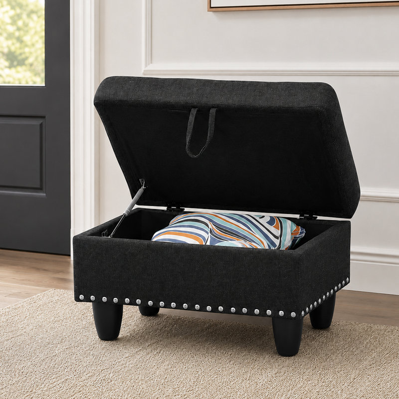 Upholstered Linen Storage Footstool