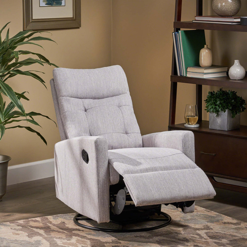 Goodrow Upholstered Recliner, Light Gray