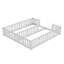 Solid Wood Montessori Floor Bed With Star Guardrails, For Two 90X200cm European Single Beds, Twin Kids Playpen Bed-1043551372-1043616444