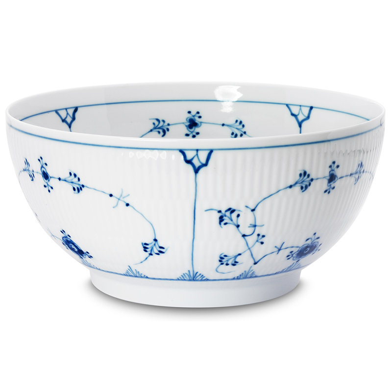 Royal Copenhagen Blue Fluted Plain 104 fl oz. Serving Bowl, 3.7" H x 8.3" W x 8.3" D