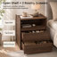 Table de chevet moderne 20 po avec station de charge, 2 tiroirs et tablette ouverte-2053746489-2060091799