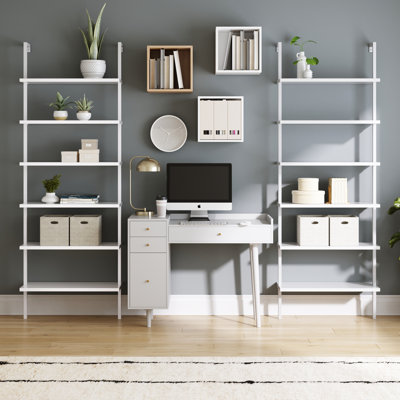 Farmhouse Desk And Bookshelf Set