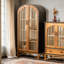 Bibliothèque rétro en bois massif vieilli