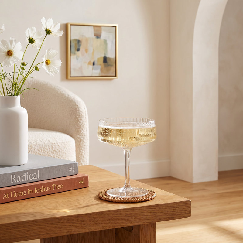 Claro Fluted Textured Margarita Glasses