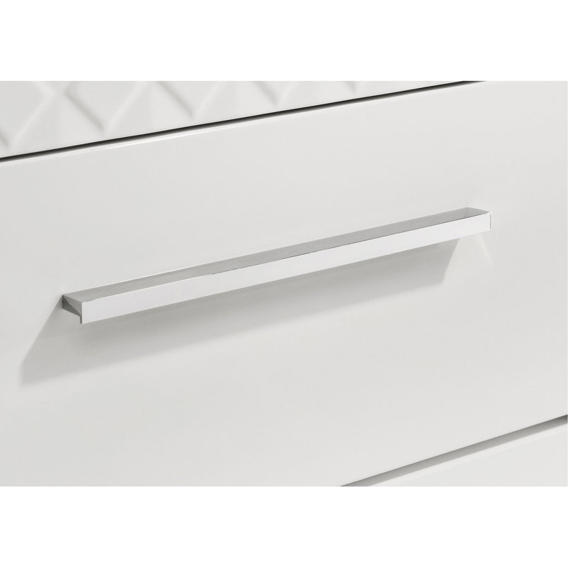 Commode 6 tiroirs ultrabrillante, Blanc brillant