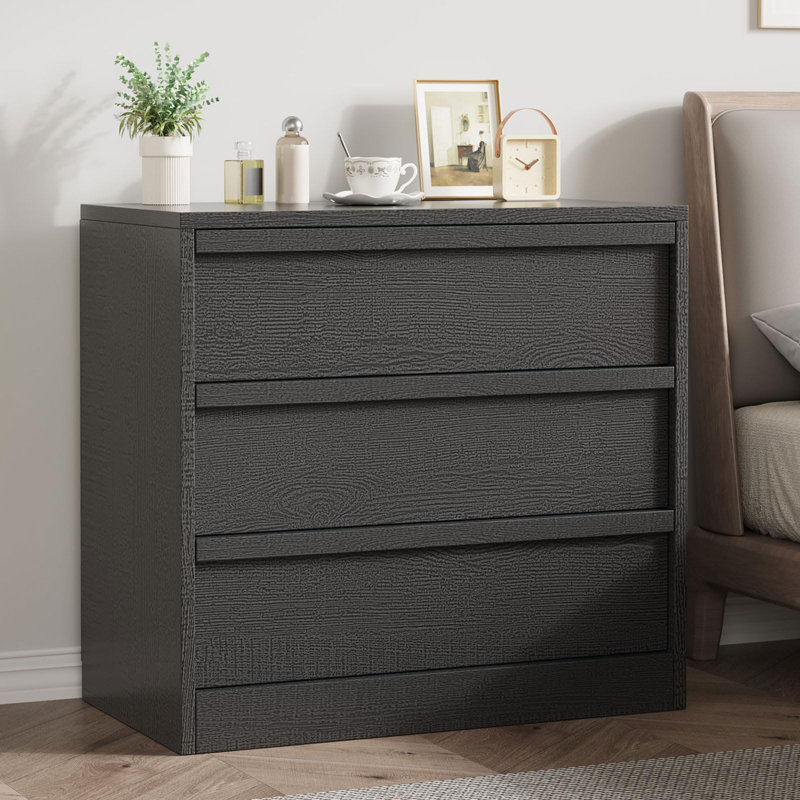 Commode 3 tiroirs Tall, Noir