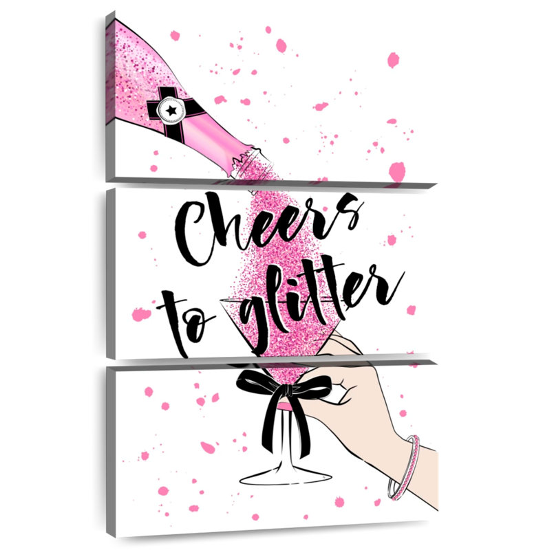 Yarlin Glitter Cheers, 32" H x 20" W