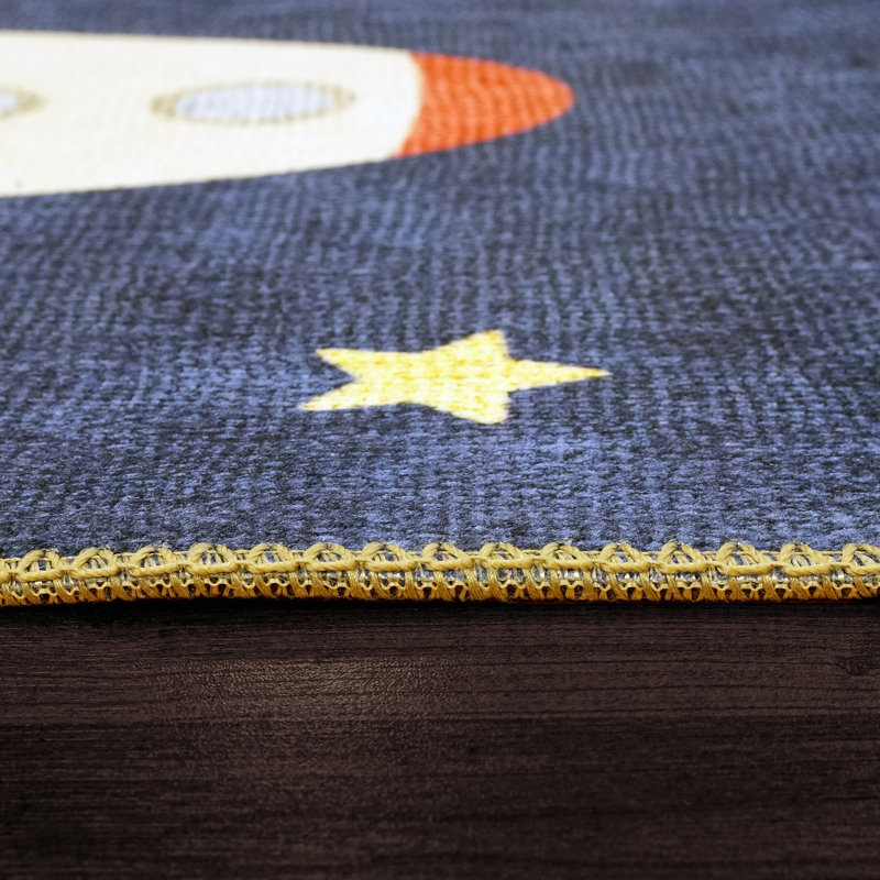 Trym Blue Area Rug, Rectangle 5' x 7'