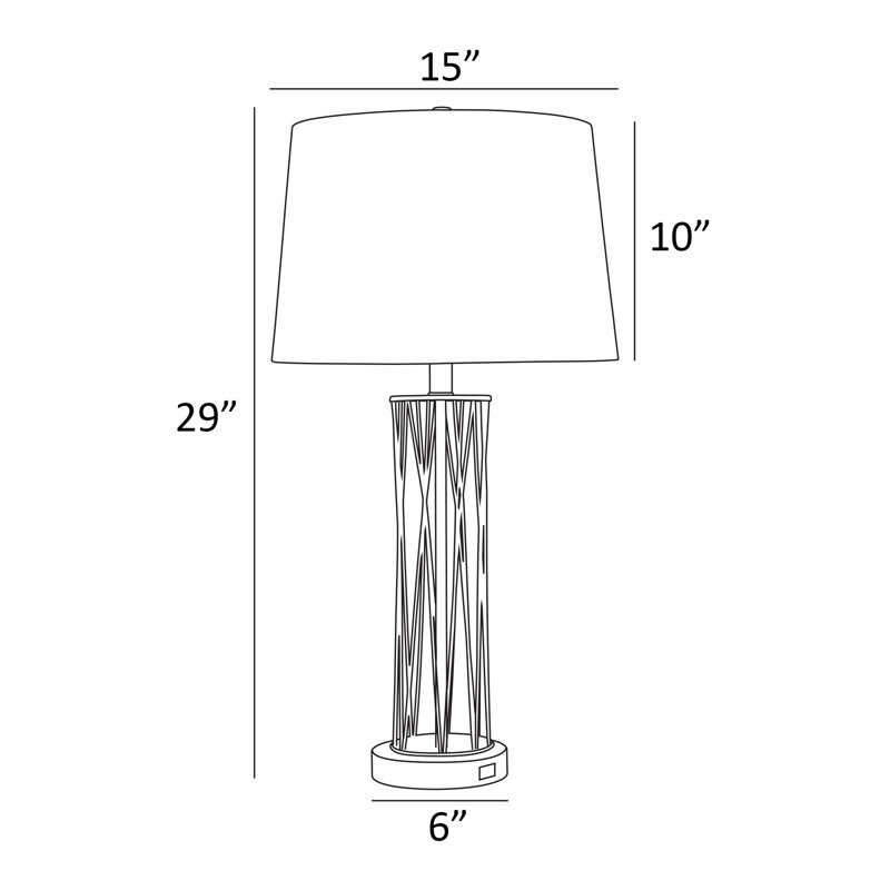 Zack Metal USB Table Lamp