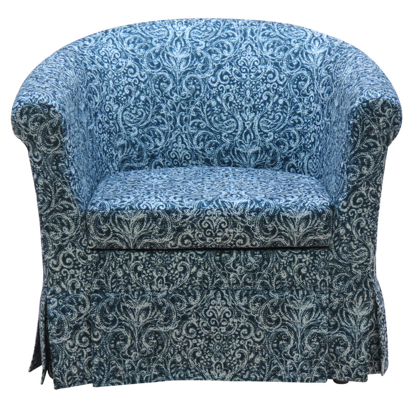 Fauteuil demi-tonneau en polyester de 30,5 po Cayeman, Bleu marine