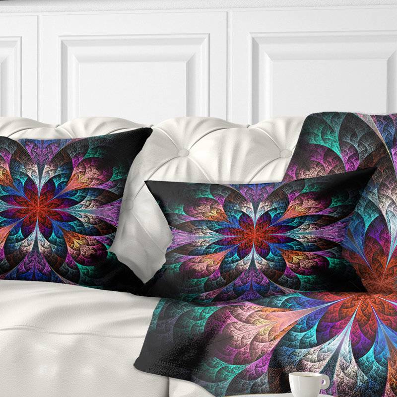 Coussin lombaire à motif floral fractal