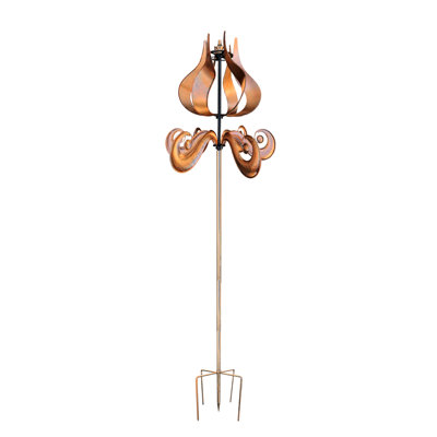 Blocher Vertical Copper Wind Spinning Garden Stake