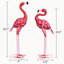 Ensemble de 2 statues de jardin flamants roses en métal rouge