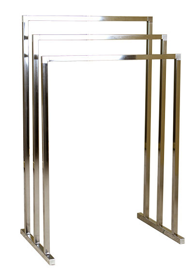 Kingston Brass Edenscape Freestanding 3-Tier Towel Rack, Brushed Nickel