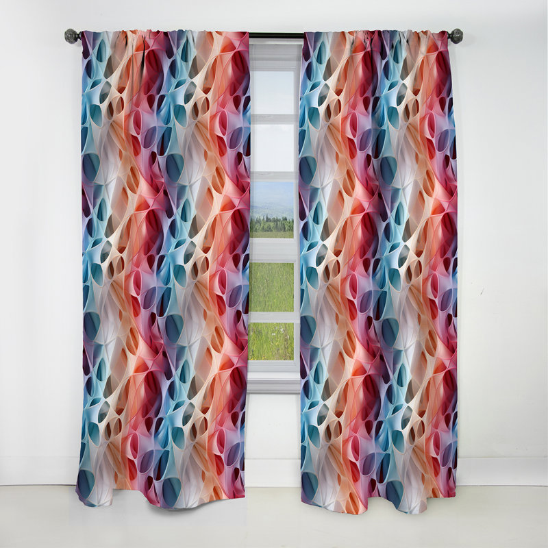 Rideau à motif géométrique multicolore Dreamnez, L 52 po x L 63 po
