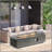 Outdoor Rectangle Propane Fire Pit Table 60inch, 60,000 BTU Concrete Fire Table with Waterproof Cover, Auto-Ignition, Free Lava Rocks-744407919