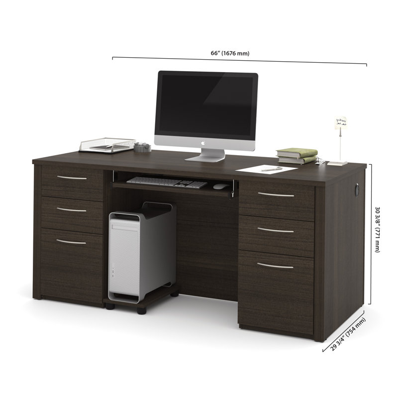 Witchel Computer Desk, Dark Chocolate