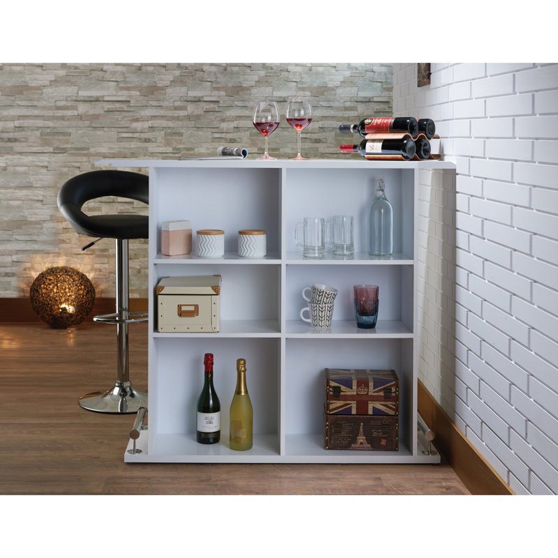 Table rectangulaire blanche à 6 tablettes pour salle à manger - Article rectangulaire élégant et stable avec compartiments