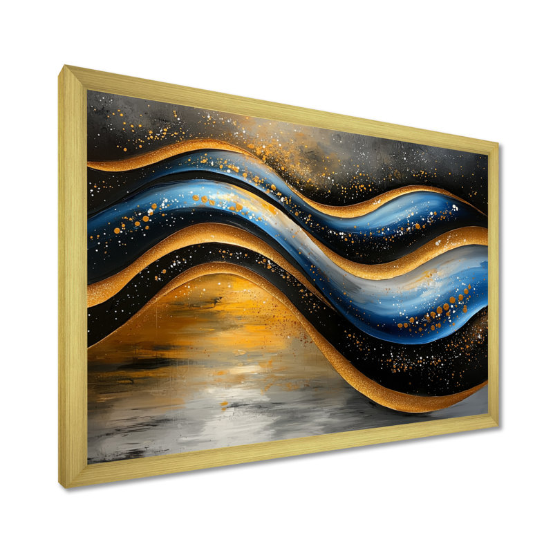 Robicheaux Golden Blue Wave, Reproduction encadrée d'une seule photo, H 30 po x l 40 po, Doré
