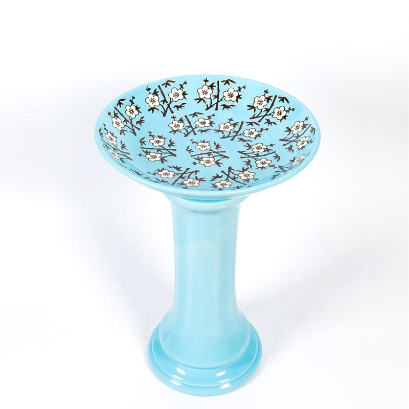 Ceramic Single Tier Birdbath