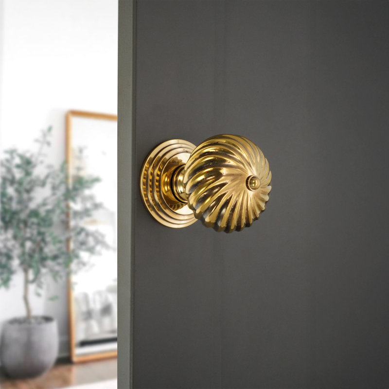 Burcot Mortice Door Knob, Aged Brass