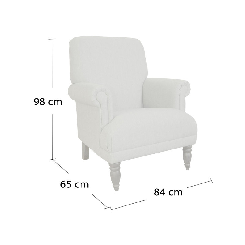 Clarita Upholstered Armchair, Jersey Silver