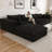 157.6" Modular Cloud L-Shaped Sectional Sofa Corduroy Fabric Deep Seat Couch with Ottoman, Double-Layer Sponge Support, No Assembly DIY Combination-565753108