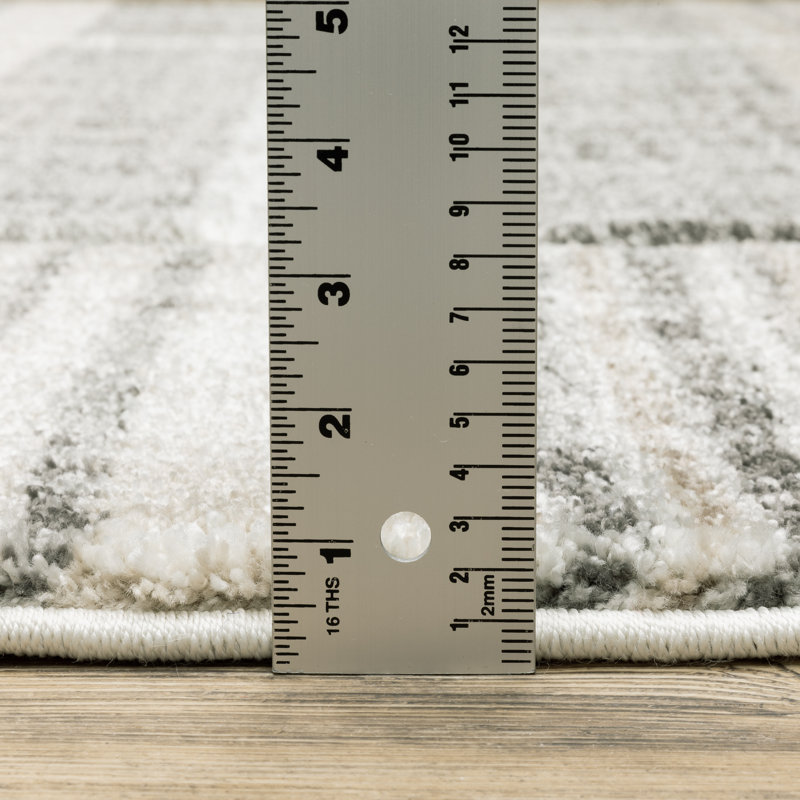 Tapis brun clair / gris anthracite tissé à la machine Chase, Tapis de couloir 1 pi 10 po x 7 pi 6 po