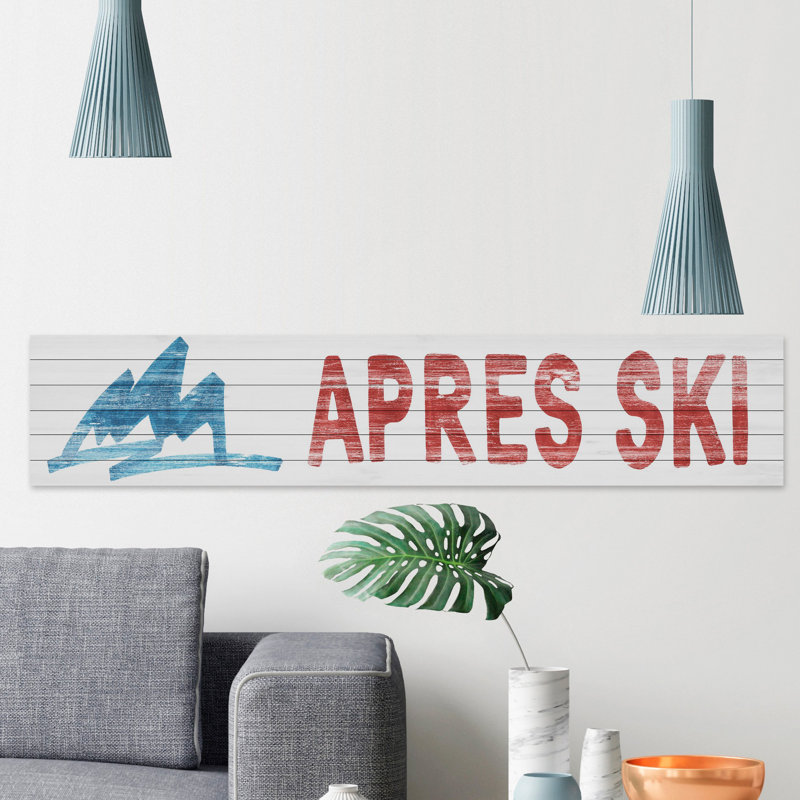 « apres ski ii », art textuel sur bois