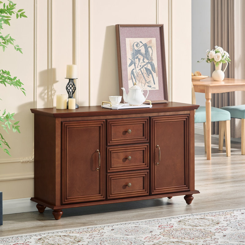 Buffet 47,3 "Mid Century, Noyer, H 28,4 po x l 47,3 po x P 15 po
