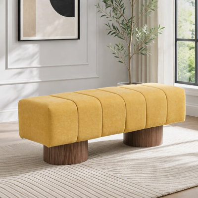 Banc de salle à manger rembourré avec tissu chenille et capacité de 300 lb