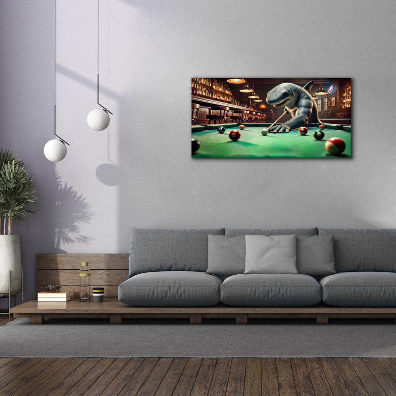 Art mural sur toile Kelissa «Pool Shark In Bar» par Rey Klimt, H 30 po x l 60 po