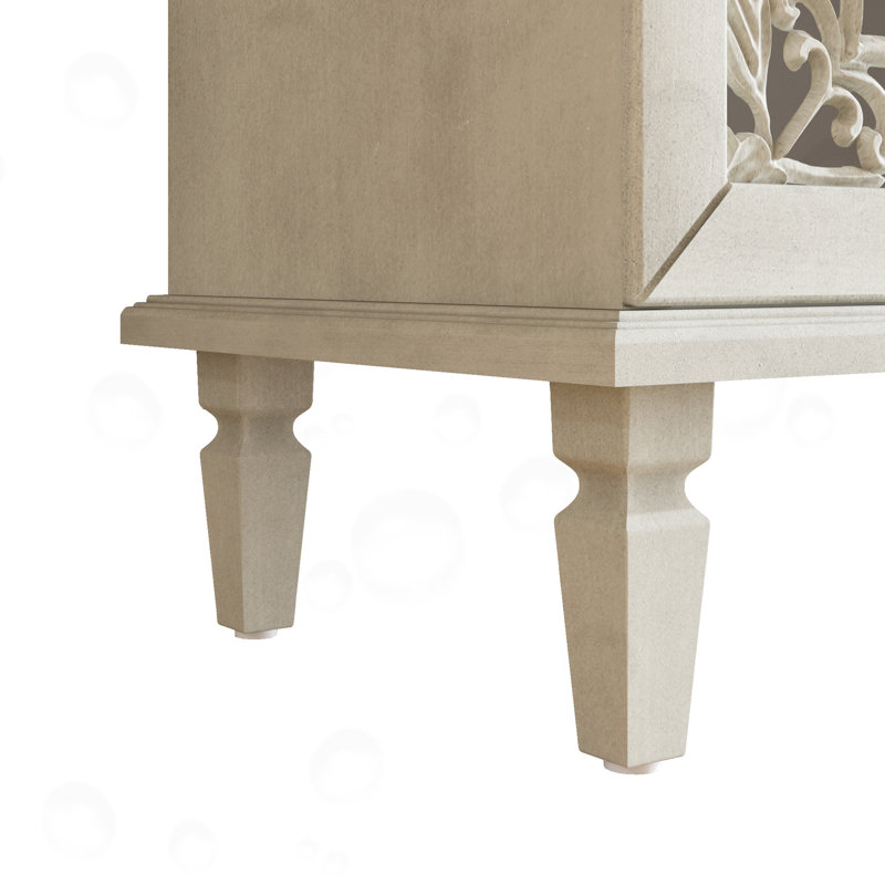 Sideboard Cabinet With Adjustable Shelves, Antique Gray White
